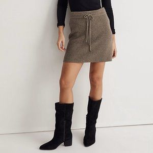 NWT Madewell Drawstring Mini Sweater Skirt - Fatigue Green - Size Medium